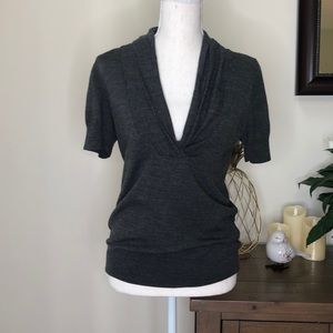 The Limited gray v neck wool sweater M